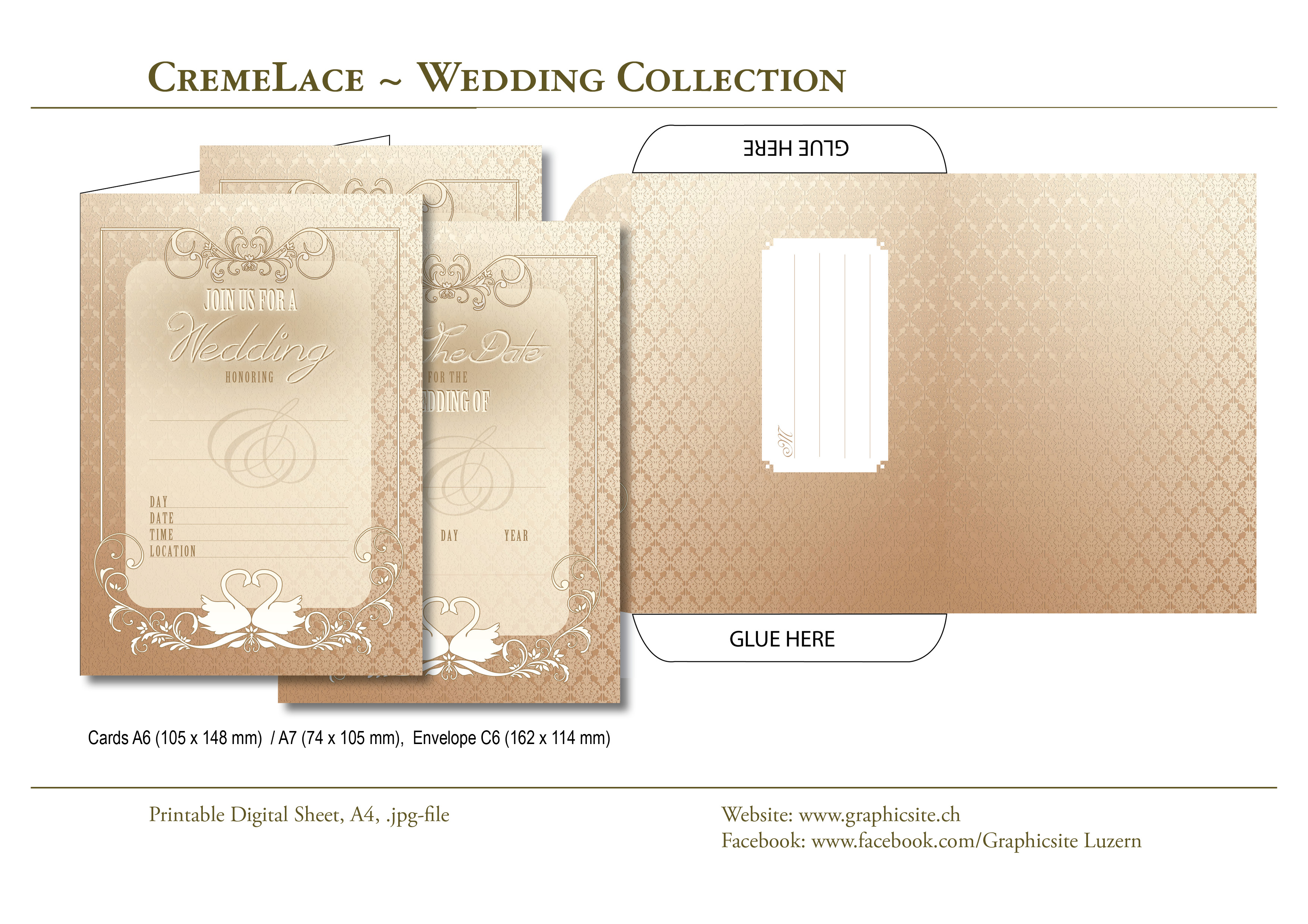 Karten selber drucken - Hochzeit - Spitzen in Creme - #hochzeitskarten, #einladungen, #selber, #gestalten, #basteln, #papeterie, 